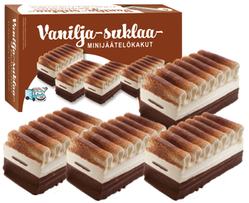 Vanilja-suklaa-minijäätelökakut 4 kpl